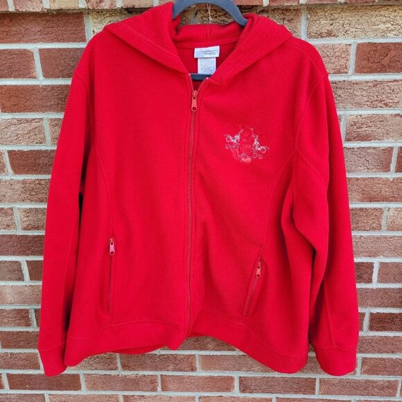 Walt Disney World Resorts Fleece Hooded Jacket Women's Sz 2X Embroidered Mickey - Picture 1 of 10